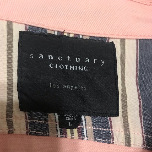 Sanctuary pink denim jacket large zipper - Picture 3 of 6